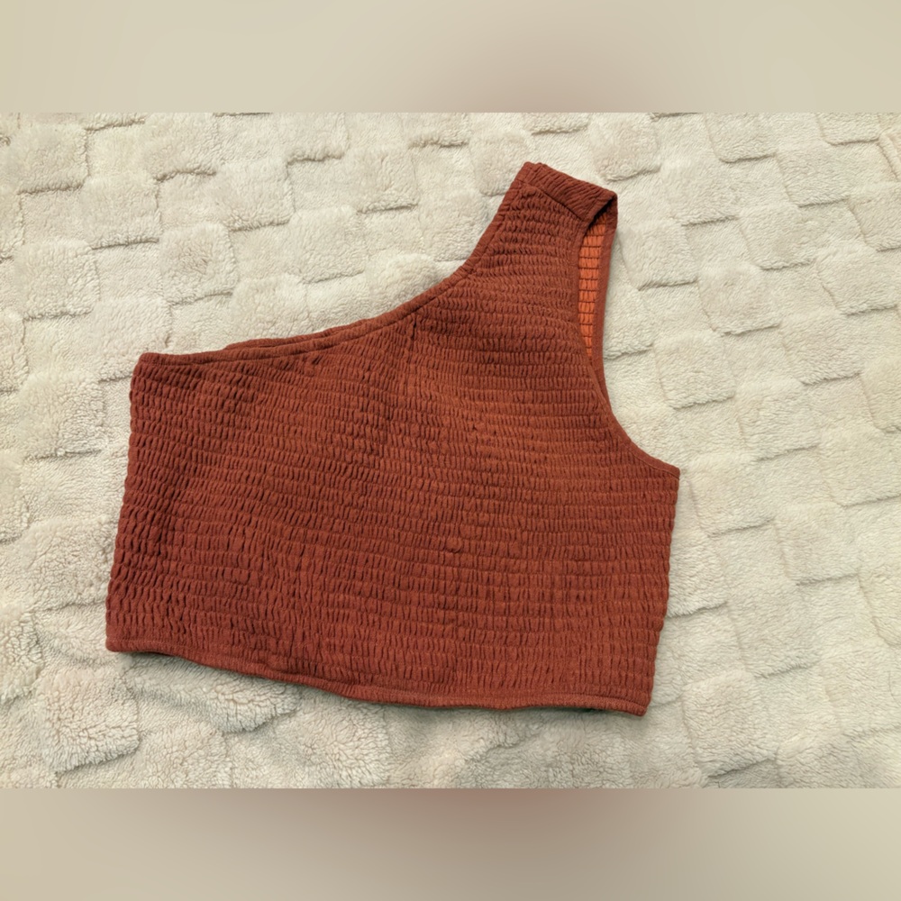 Aakaa smocked one shoulder top